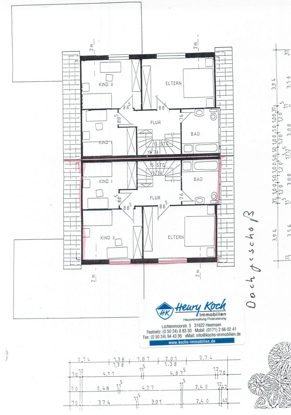 gepflegte , moderne DHH nähe Schulzentrum mit Garten, Garage, Geräteraum, Carport – Grundriss 3